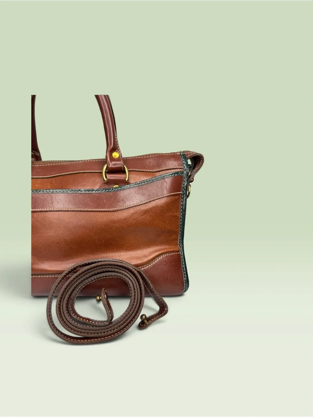 Brahmin 90s Vintage Tuscan Satchel Crossbody